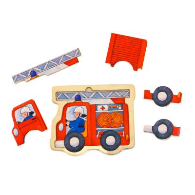 China Early Educational Material Eco-friendly Toy Wooden Jigsaw Toy Colorful Traffic Puzzle for sale