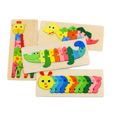 China Eco-friendly Material Stereo Jigsaw Puzzle Board Thickened Wooden Animal Children Puzzle Toy for sale