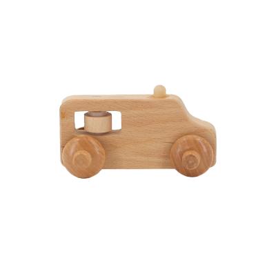 China Wholesales Toys Wheels Eco-friendly Material Wooden Educational Car Shaped Wooden Car On Wheels For Kids Gift for sale