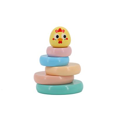 China Eco-friendly Material Wooden Stacking Rings Blocks Kids Toy Educational Wooden Blocks Children Educational for sale