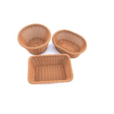 China New Plastic Wicker Rattan Breadfruit Storage Basket Home Storage Handwoven Wholesale Classic/Postmodern Small for sale