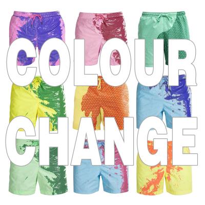 China Breathable Color Changing Swim Trunks Custom Summer Men Swimwear Manufacturer Men Beach Shorts Couple Swim Shorts for sale