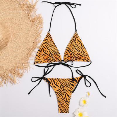 China Tiger Pattern Digital Printed Beachwear Swimwear Ladies Breathable Sexy Beach 2 Pieces Designer Swim Suits Bathing Suit Bikinis for sale