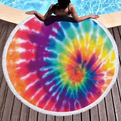 China Sustainable High Quality Cheapest Designer Beach Towel Lush Round Beach Towels for sale