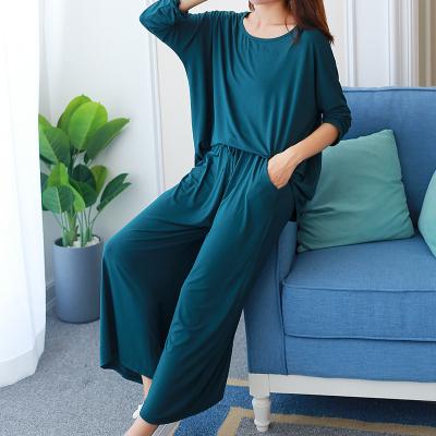 China QUICK DRY Modal Women's Pregnant Millimeter Long Sleeve Imprisonment Sleepwear Wholesale Pajamas Clothes Summer Home Large Size Korean Loose Home Suit for sale