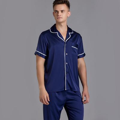 China QUICK DRY men's pajamas summer home clothes big size wear outside silk men's sleepwear for sale