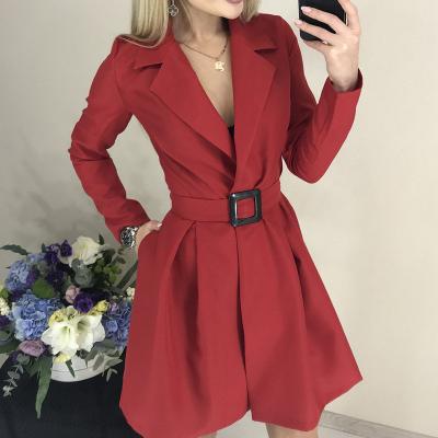 China Best-selling long sleeve anti-pilling office ladies sexy short T-shirt casual dress 2021 a line women clothing for sale