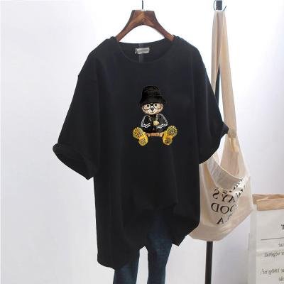 China Women's half sleeve kawaii office ladies anti-shrink wear clothing female oversized T-shirt loose top cotton for sale