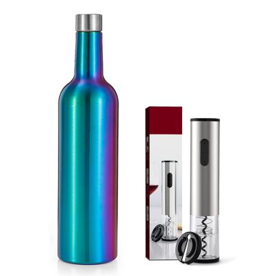 China Sustainable Wine Bottle Opener Stainless Steel Wine Bottle Double Wall Insulated 304 18/8 Empty Wine Bottle for sale