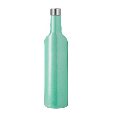 China Sustainable Wine Bottle Green Light Empty Wine Bottle 304 18/8 Stainless Steel Keep Cold For 24 Hours for sale