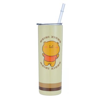 China Hot sale 20oz beer tumbler stainless steel lean beautiful logo workable tumbler for beer bottle with straw for sale