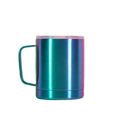 China Sustainable New Design Plating Double Wall 304 Custom Design Stainless Steel Beer Mug With Lid for sale