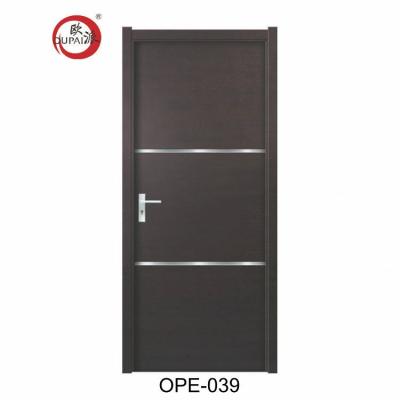 China Latest Design Durable Dark Brown Swing Solid Wood Carving Swing Office Door Supplier Customized PVC Door for sale