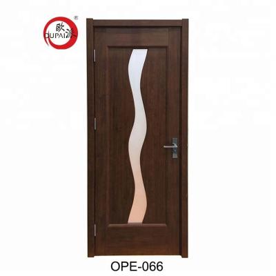 China Thai Swing Factory Sale Residence Dark Brown Teak Flush Solid Wood Glass Door for sale