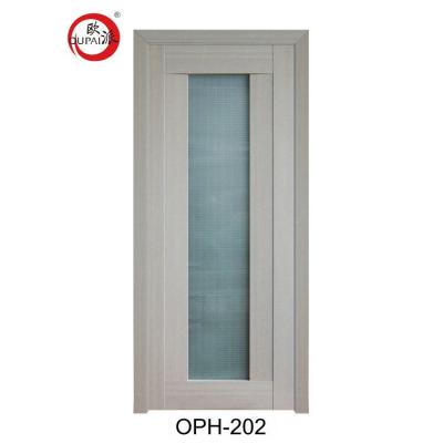 China Swing Custom Design Interior Puerta Madera Espejo Puerta de Armario Door Pocket Nice White Wood Glass Toilet Door for sale