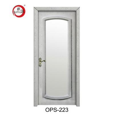 China Strong Solid Wood Wooden PVC Room Residence Swing Glass Door Latest Product Design for sale