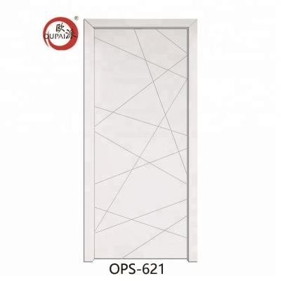 China Modern Swing China Yiwu Design Professional Made White Color Solid Wood Slab Room PVC Door for sale