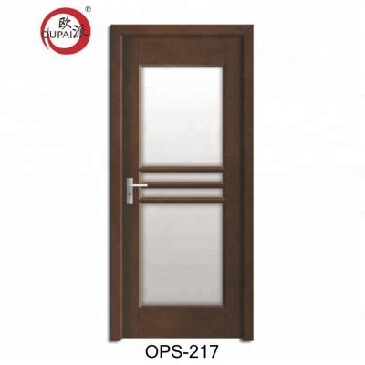 China Modern Design Half Interior Swing Frosted Glass eooden Water Resistant Bathroom Door for sale