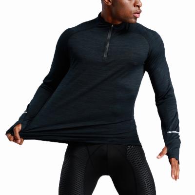 China Antibacterial Mens Long Sleeves Loose Running Gear T-shirt Jacket Basketball Training Outdoor Dry Sportswear for sale