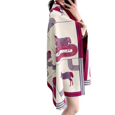 China Soft Fashion Trendy Other Scarves Keep Winter New Fashion Korean Famous Brand Cashmere Style Fall Horse Acrylic Hijab Scarf For Women for sale