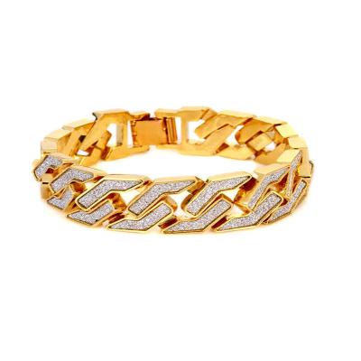 China 2021 High Quality New Arrival Hiphop Fashion Jewelry Round Cuban Link Hip Hop Style Bracelet Gold Silver Chain Plating Brass Single Row for sale