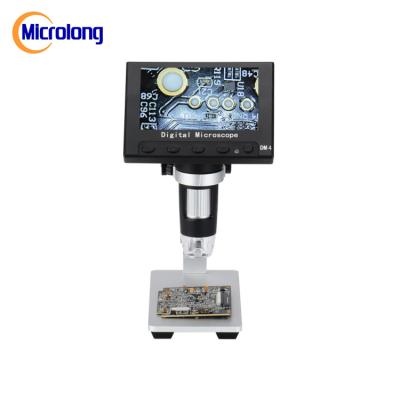 China Factory wholesales portable 8 led digital microscope 1/4' inch usb 4.3 screen lcd rohs for sale