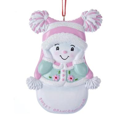 China Resin Personalized Snow Maiden Christmas Ornaments for sale