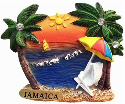 China Europe Jamaica Beach 3D Resin Fridge Magnet for sale