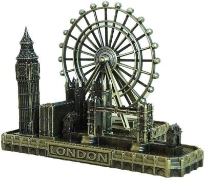 China Europe's Retro City Big Ben Tower Bridge UK London Eye Decor Resin Statue Model Bronze Figurine for sale