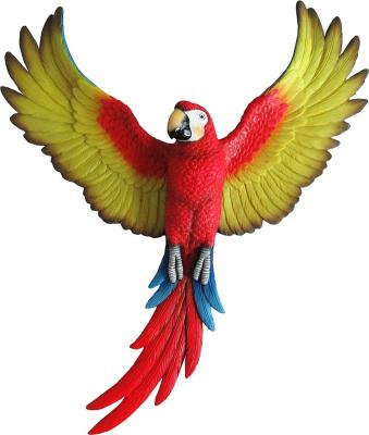 China Europe Colorful Tropical Parrot Wings Scattered 3D Wall Art Sculpture For Home And Garden for sale