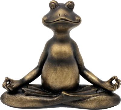 China Europe Resin Yoga Frog Statue Figurine Meditating Home Decorative for sale