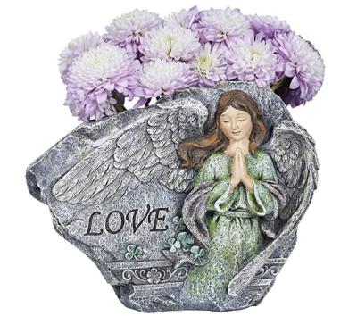 China Creative Europe Angel Planter Resin Flower Pots With Dr. Praying Angel Statue for sale