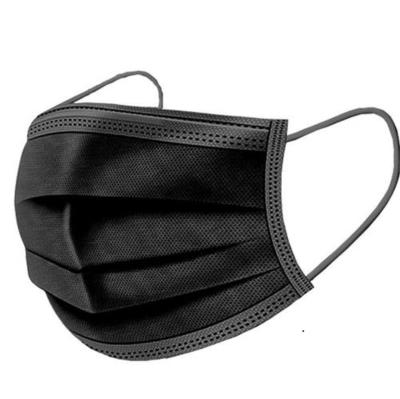 China Meltblown Non-woven All Black Flu Disposable Surgical Dust Face Masks 3 Ply for sale