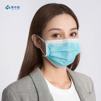 China All 3ply Mask Disposable Surgical Medical Mask White+ blue non woven for sale