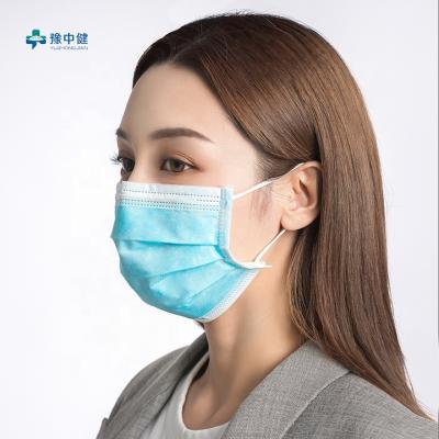 China All factory price disposable non woven fabric surgical face mask 3 layer medical earloop design for sale