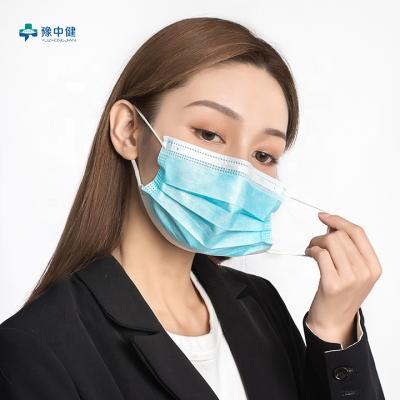 China 3 ply Earloop the face mask wholesale disposable non woven fabric medical earloop 3 layer design for sale