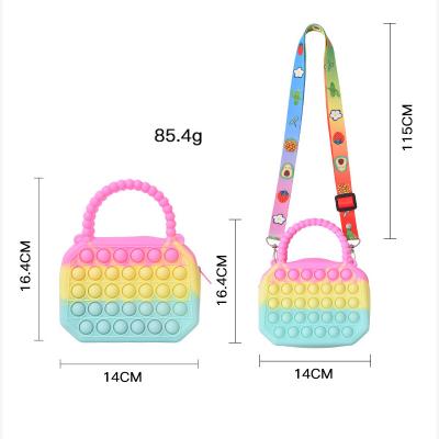 China New Portable Silicone Push Bag Purse Cross - Body Bag Beach Handbags Silicone Busy Person Purse Luxury Toy for sale