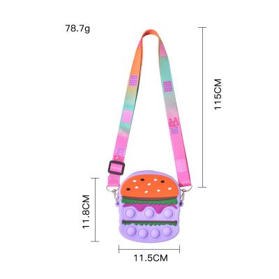 China Cosmetic Coin Purse Bag Kids Burgers Bag Push Handbag Press Bubble Sensory Stirrer Cosmetic Burgers Messenger Bag Coin Purse Bag For Kids Girls for sale