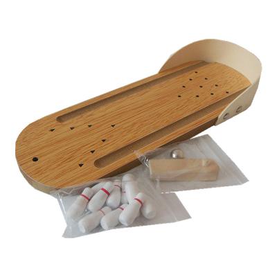 China Safe Kids Game Kids Sports Ball Bowling Set Mini Wooden Desktop Rolling Educational Toy for sale