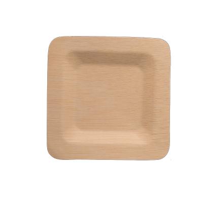 China Factory Wholesale Disposable Foil Disposable Dishes Party BBQWooden Cheap Bamboo Fiber Dish New Disposable Biodegradable Dishes for sale