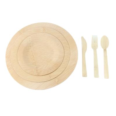 China 100% High Quality Disposable Porcelain Disposable Dishes Round Shape Dishes Customizable Biodegradable Disposable Dish Set Bamboo Fiber for sale