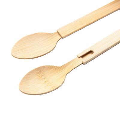 China Eco Friendly Wholesale Green World Ice Cream Bamboo Spoon Nature 100% Unique Design Tableware Serving Touch Biodegradable Disposable Spoon for sale