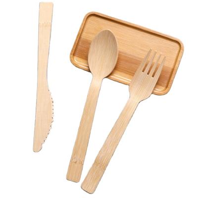 China Wholesale New Design Natural Material Disposable Bamboo Wood Biodegradable Cutlery 17cm with Customized for sale