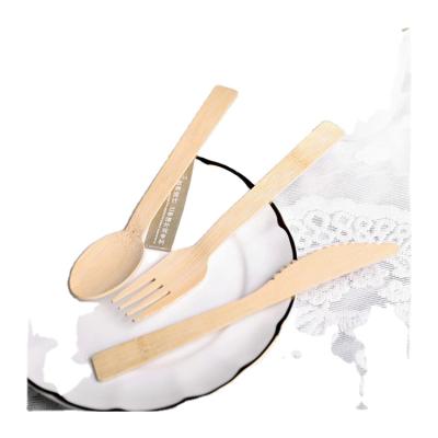 China Disposable Biodegradable Wooden Bamboo Cutlery Spoon and Knife Set Disposable Wooden Tableware for sale