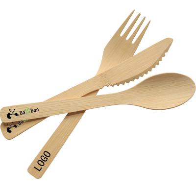 China Factory Direct Selling Food Grade Eco-Friendly Spoon 100% Natural Bamboo Craft Disposable Biodegradable Bamboo Fork for sale