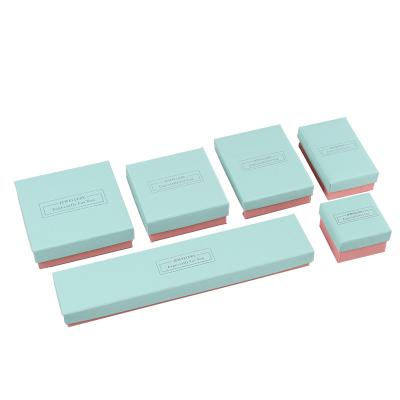 China PSB Recyclable Wholesale Blue And Pink Color Jewelry Box Drawer Packaging Premium Box for sale