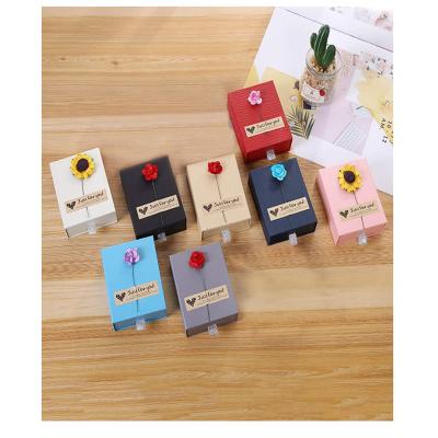 China PSB Small Recyclable Rings Pendants Necklaces Earrings Kraft Jewelry Gift Box Set for sale