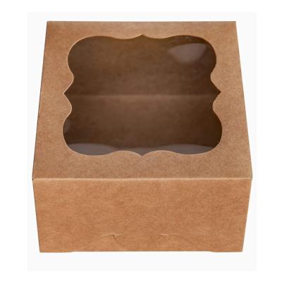 China Recyclable Custom Natural PSB Small Packaging Paper Bakery Box Packaging With Window for sale