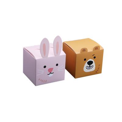 China Recycled Materials PSB Cats And Rabbits Colorful Square Cute Gift Candy Box for sale