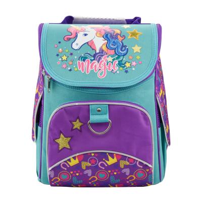 China High quality waterproof and hot sale fashion girls printed purple school bag for sale